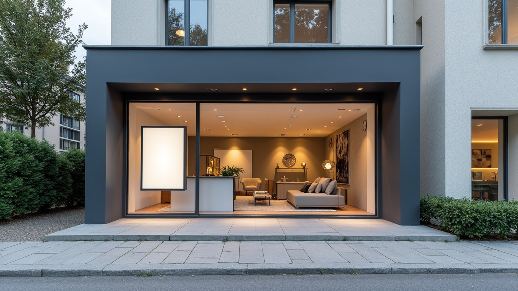 Agence immobilière à Mitry-Mory avec vitrine et panneau de vente en vitrine