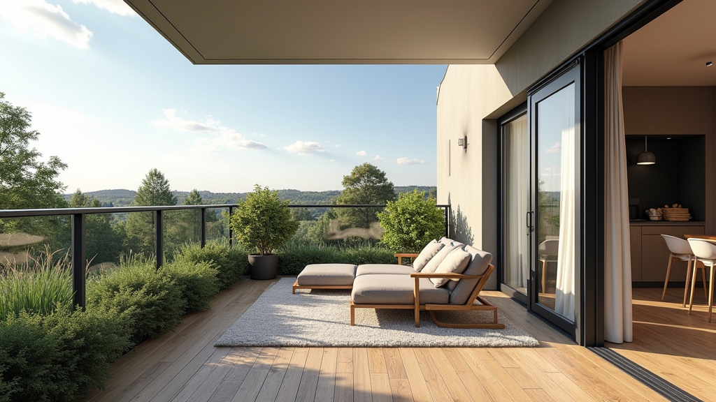 Appartement moderne dans une résidence sécurisée à Lanton, avec balcon et vue sur la verdure