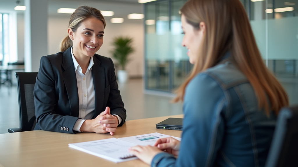 Client en discussion avec un employé de bureau de poste pour une demande bancaire
