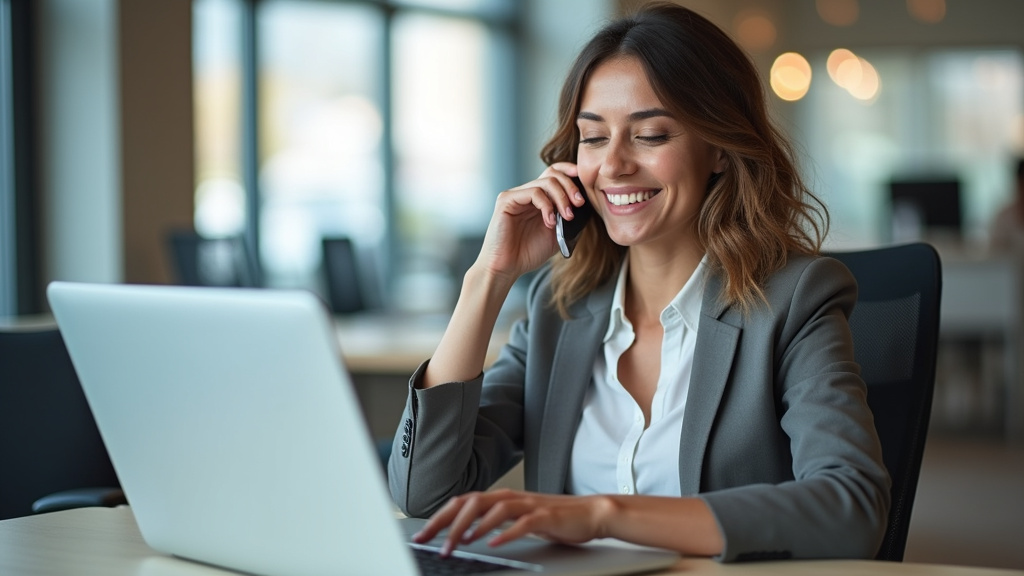 Client utilisant son téléphone pour contacter son établissement bancaire