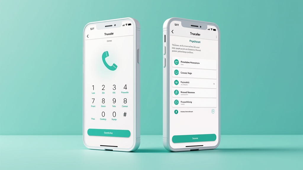 Interface de l’application Truecaller pour la recherche inverse d’un numéro de téléphone