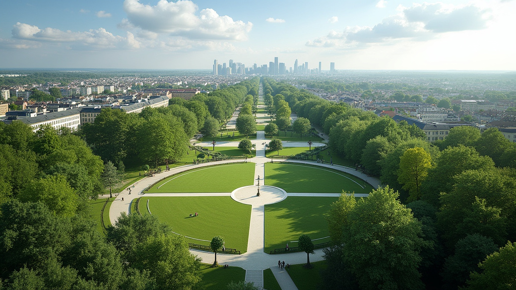 Vue aérienne du parc Montaigne à Fontenay-le-Fleury