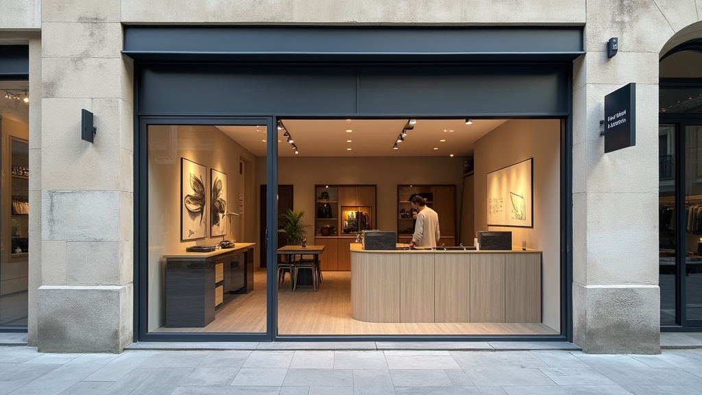 Agence immobilière à Pégomas avec vitrine et panneau de vente