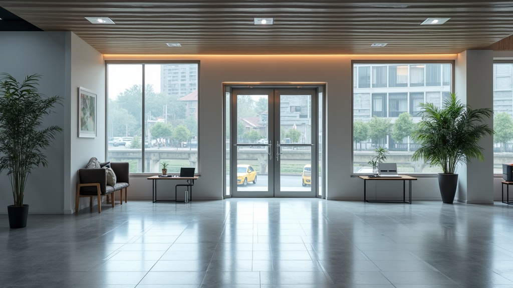 Panneau d’information à l’entrée du local provisoire de la CPAM à Calais