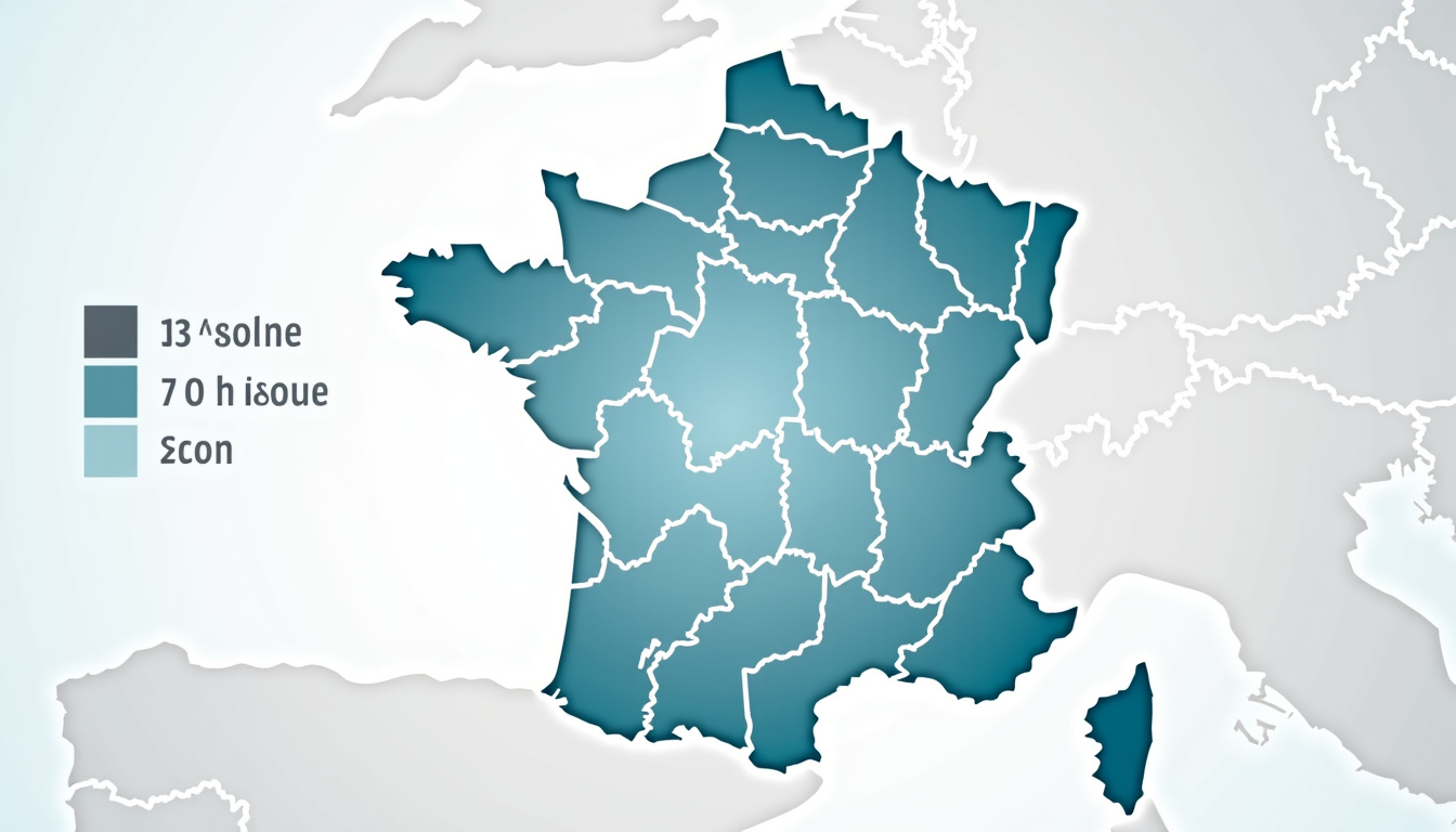 Carte de France des taux immobiliers moyens du Crédit Agricole en 2026, avec des écarts entre Île-de-France, Bretagne et Auvergne-Rhône-Alpes