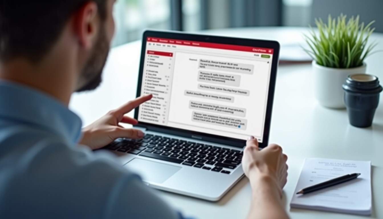 Interface de messagerie sécurisée entre un client et son conseiller bancaire sur le site du Crédit Agricole Nord de France