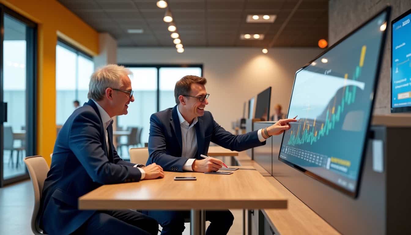 Agence La Banque Postale en 2026 avec un conseiller aidant un client