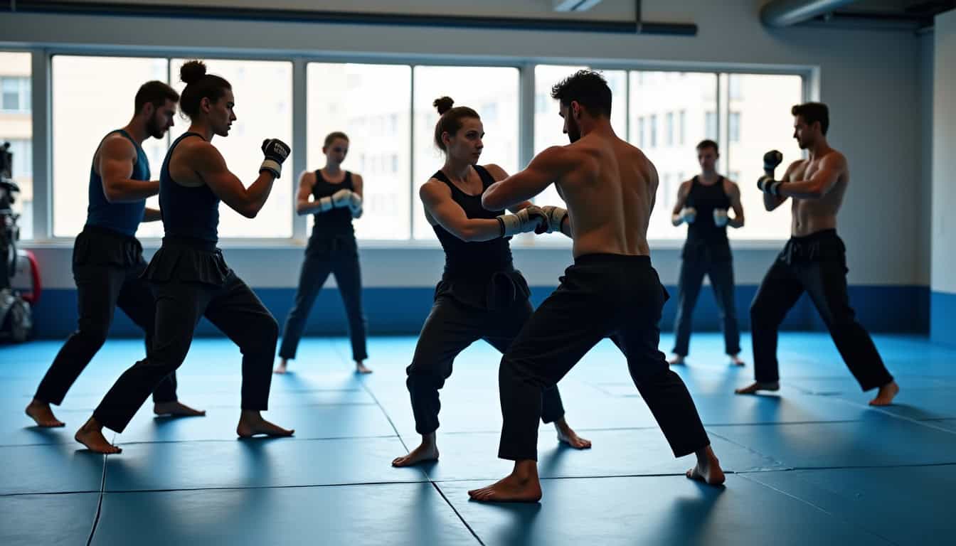 Groupe de pratiquants en train de s