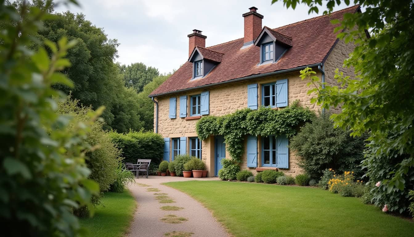 Maison traditionnelle en pierre à Autrechêne, typique du bâti local