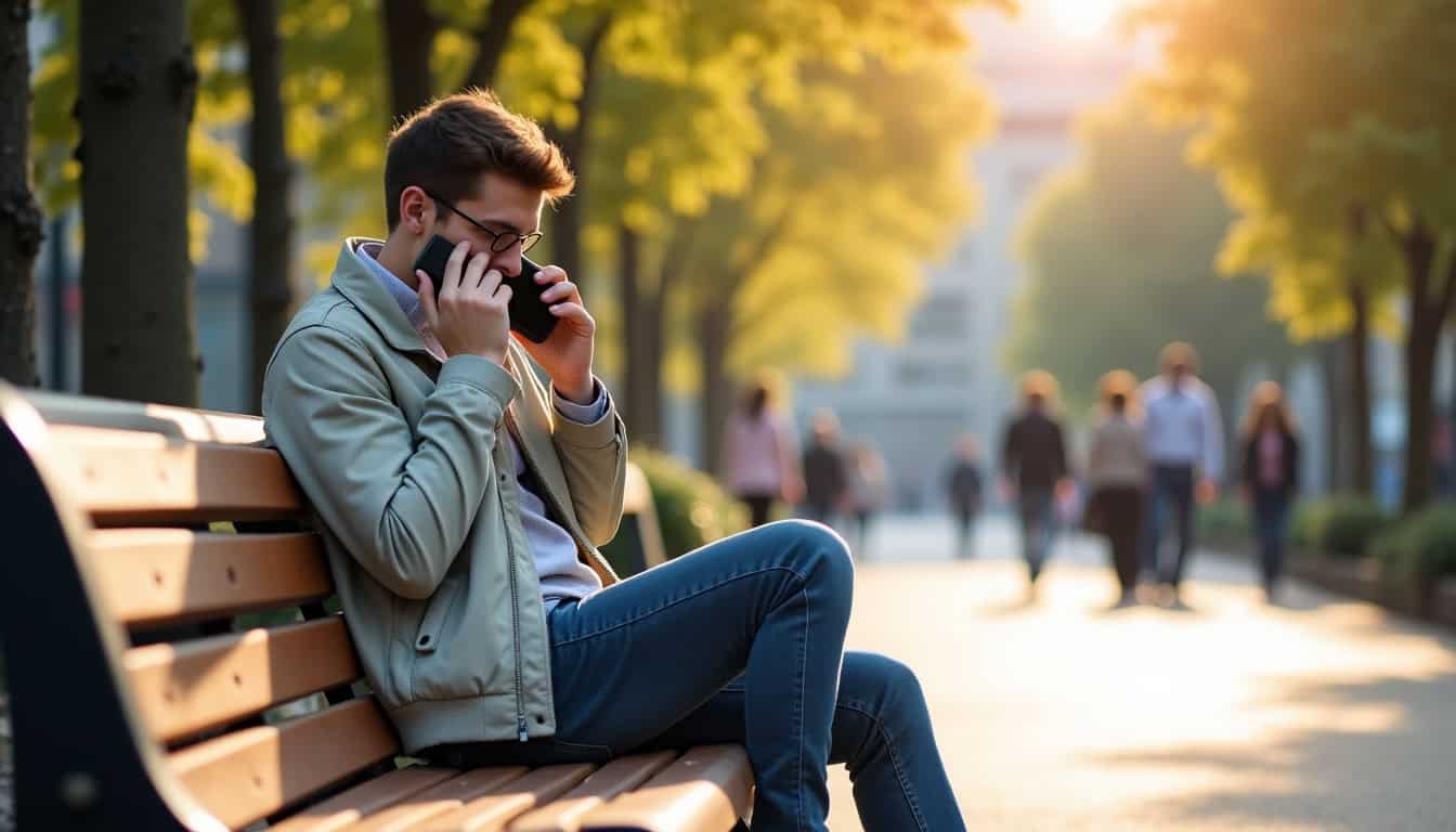 Personne utilisant son téléphone pour appeler le service client de La Banque Postale en 2026