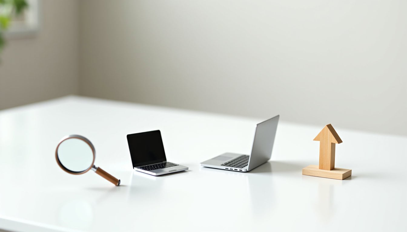 Tableau comparatif affiché sur un écran, comparant les fonctionnalités du site web et de l’application mobile du Crédit Agricole