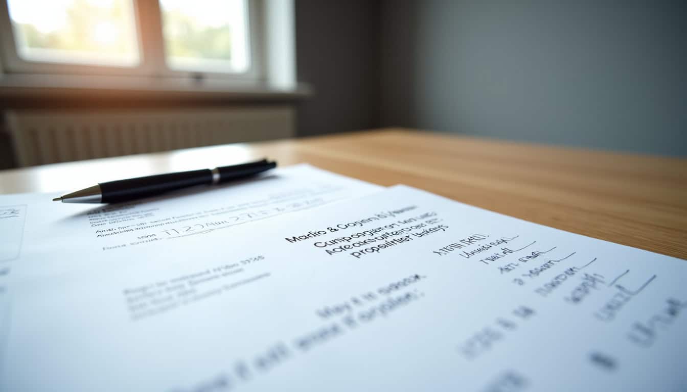 Dossier médical ouvert sur une table avec des documents liés à la demande de majoration pour tierce personne