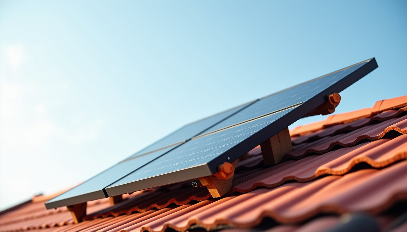 Installation de panneaux solaires photovoltaïques sur une toiture en pente