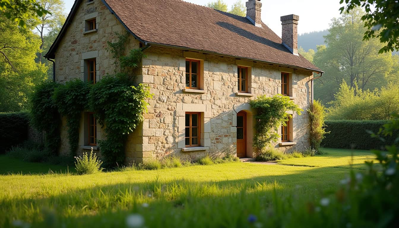 Maison partiellement rénovée à Perpezac-le-Noir avec isolation et nouvelles menuiseries visibles