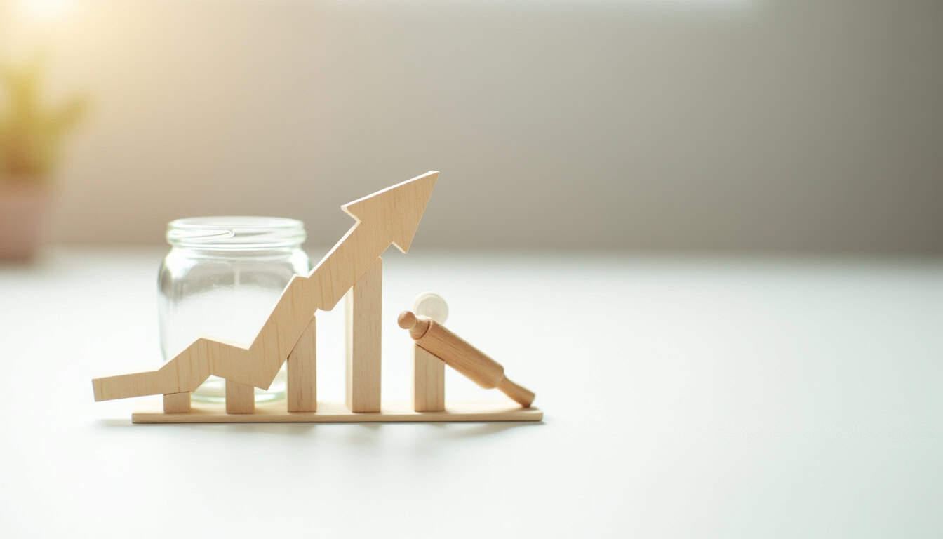 Représentation visuelle de la croissance financière de Duralex avec une courbe ascendante et des icônes de produit et d