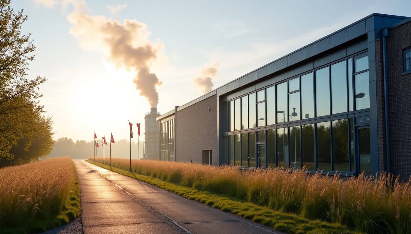 Usine Duralex à La Chapelle-Saint-Mesmin dans le Loiret, vue extérieure de la structure industrielle