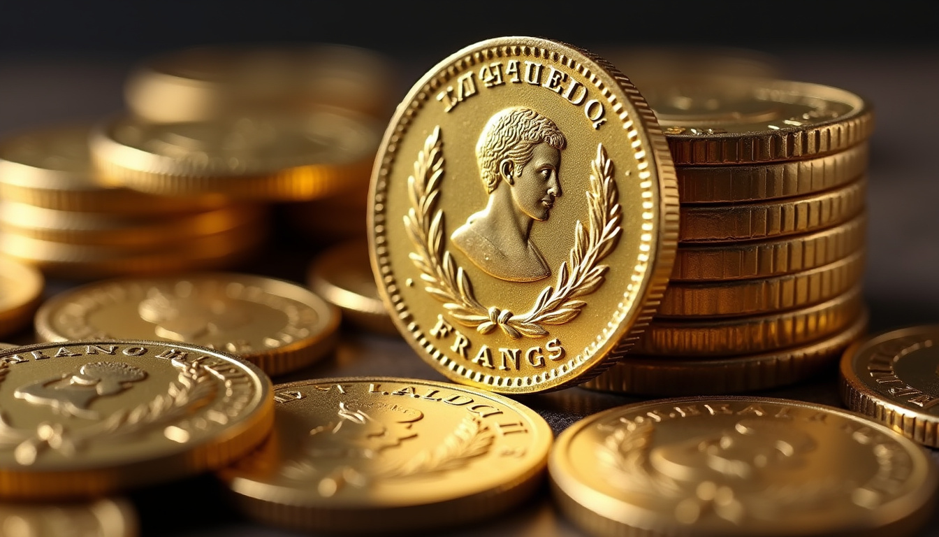 Face et pile de la pièce Napoléon 20 francs or avec détail de l'effigie et du revers