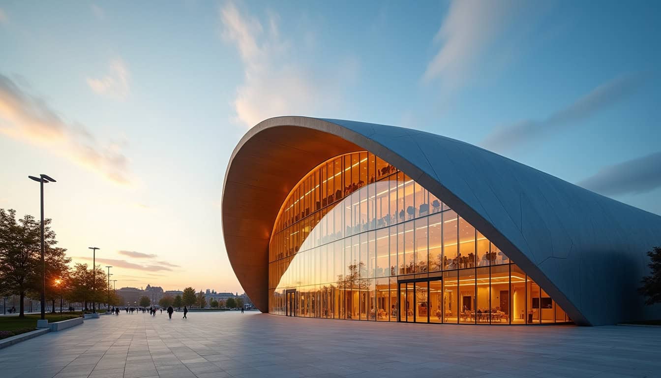 Vue extérieure de la Puskás Aréna à Budapest, stade hôte de la finale de l