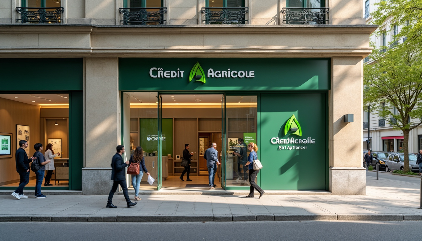 Agence physique du Crédit Agricole Brie Picardie en milieu urbain
