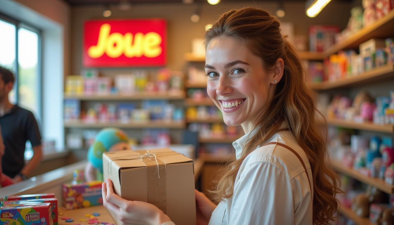 Client récupérant son colis dans un point de retrait JouéClub