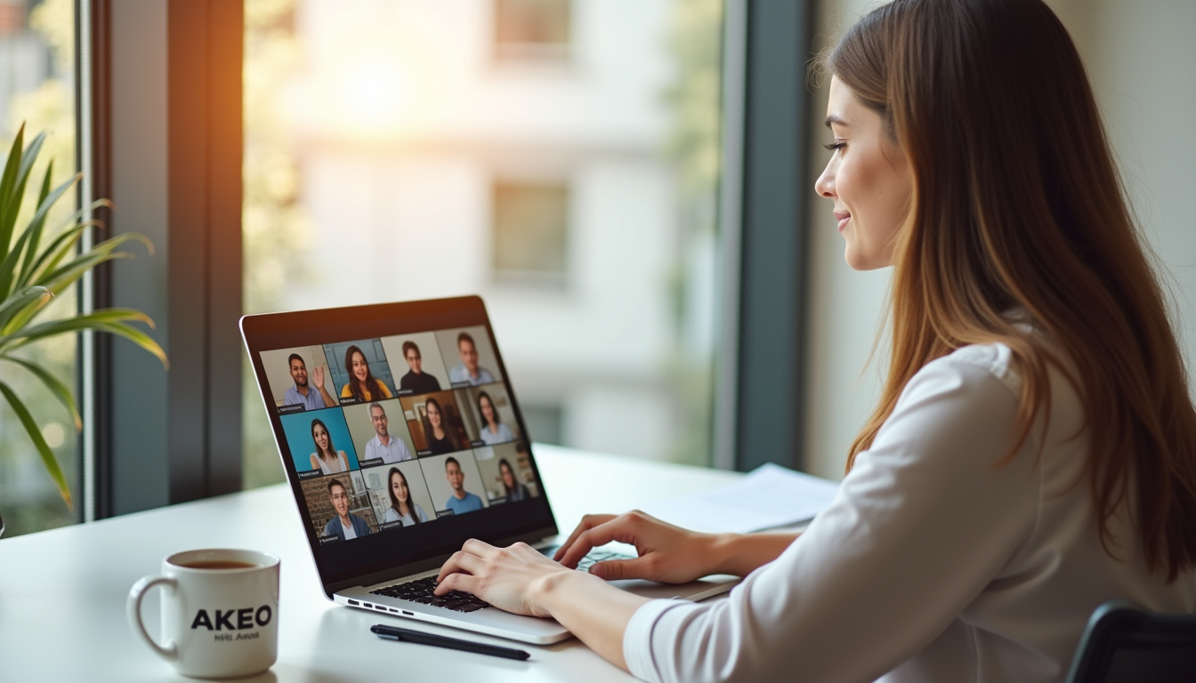 Conseillère AKEO en formation, suivant une session en ligne avec d'autres membres du réseau