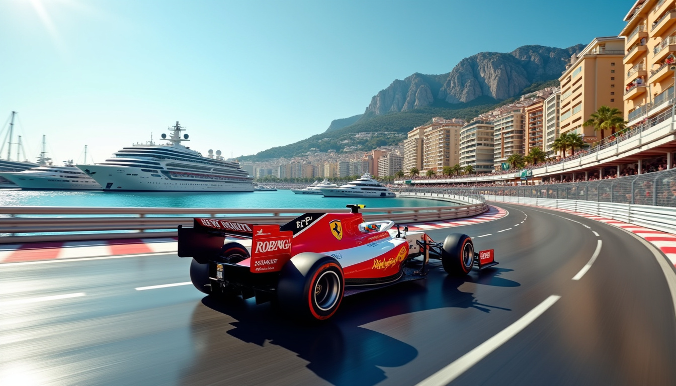 Course du Grand Prix de Monaco, voitures de Formule 1 en pleine action sur le circuit urbain