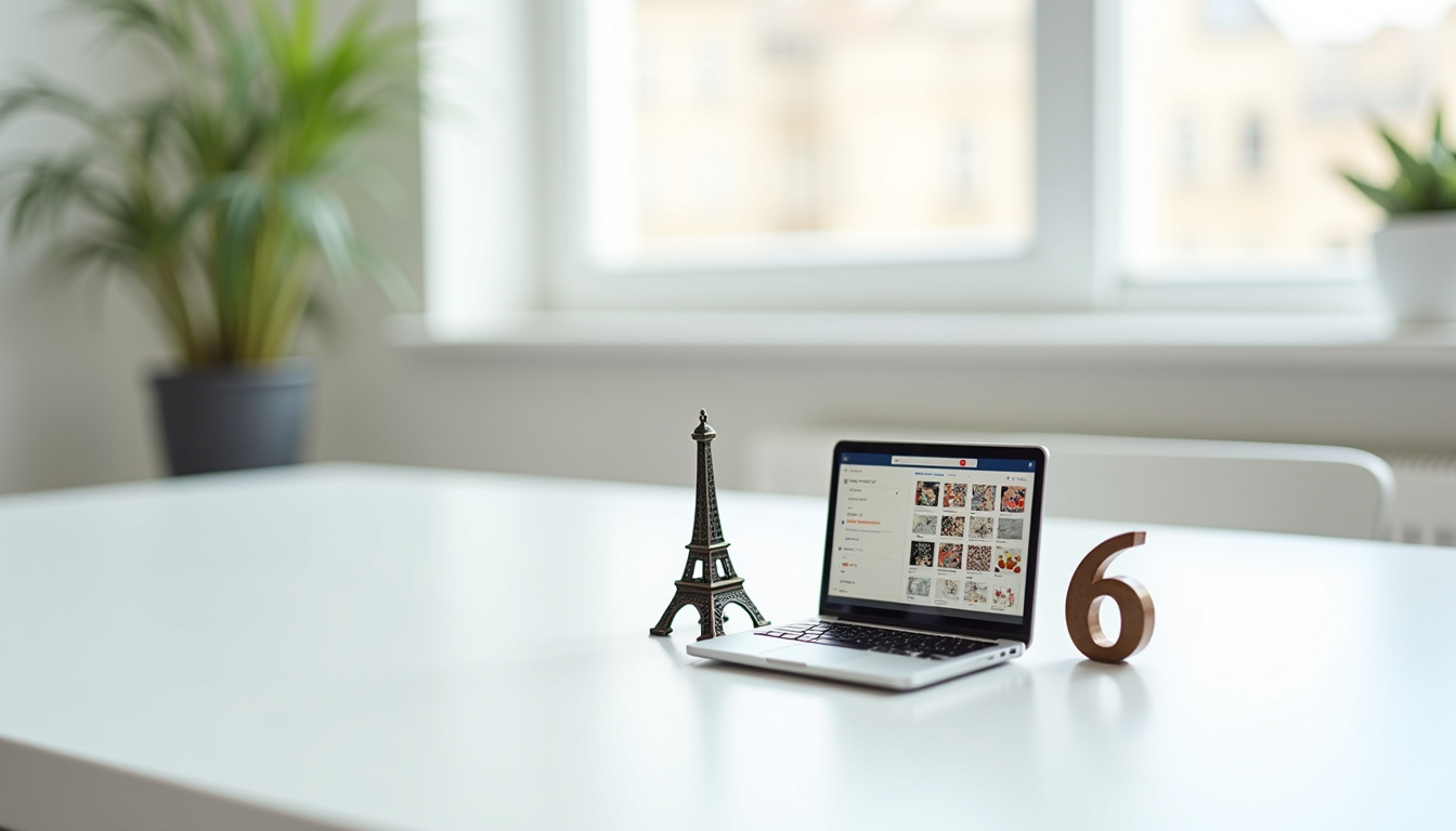 Recherche d'annonces sur un ordinateur portable, écran affichant des résultats pour Paris 6e