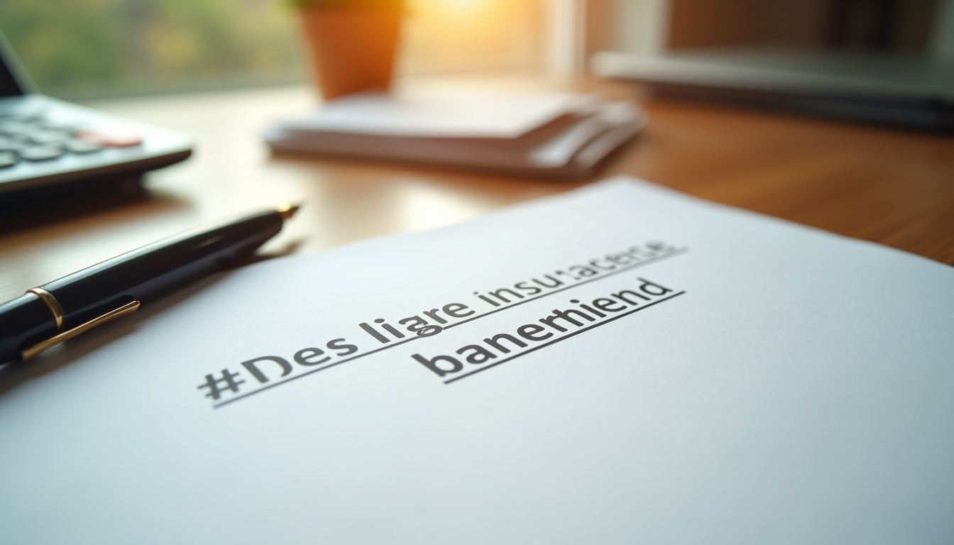 Document avec clause bénéficiaire d'une assurance vie en cours de rédaction sur un bureau