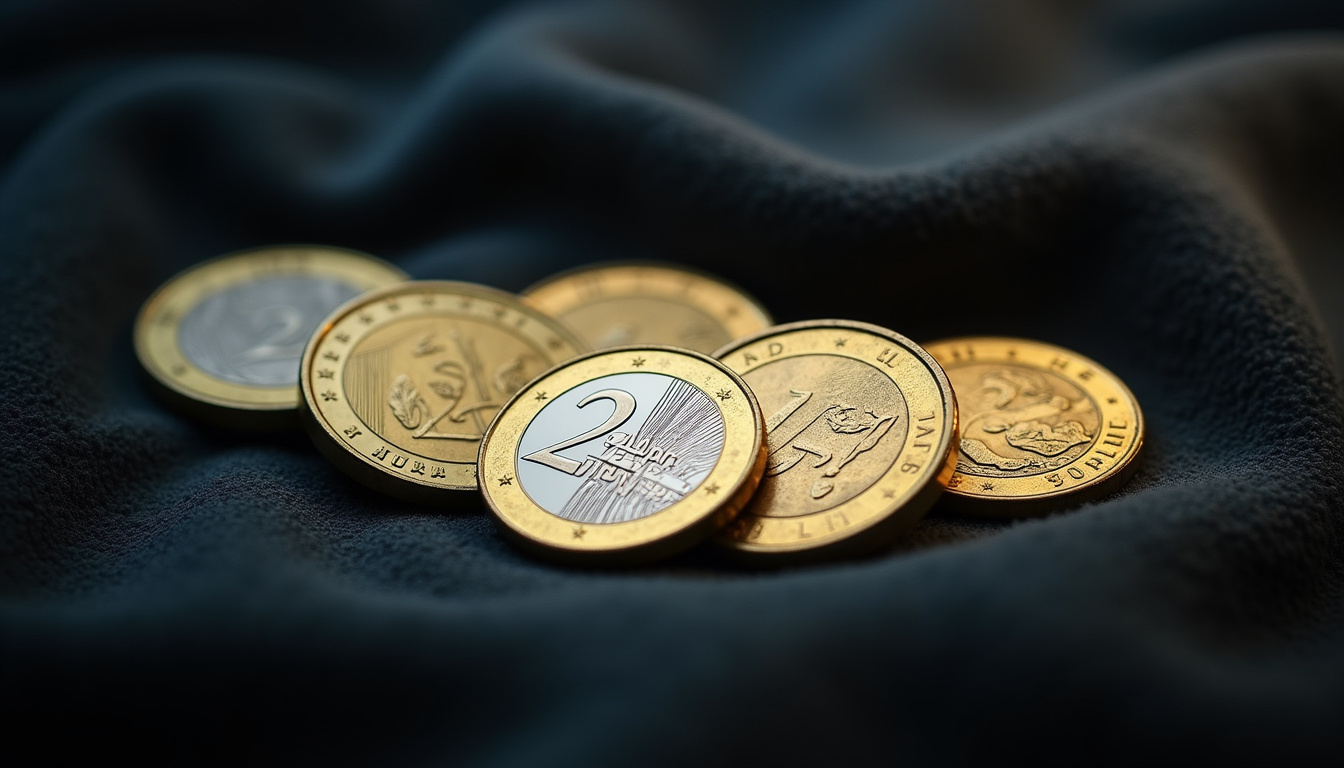Ensemble de pièces de 2 euros rares disposées sur un fond sombre, mettant en valeur leur état de conservation et leurs motifs uniques