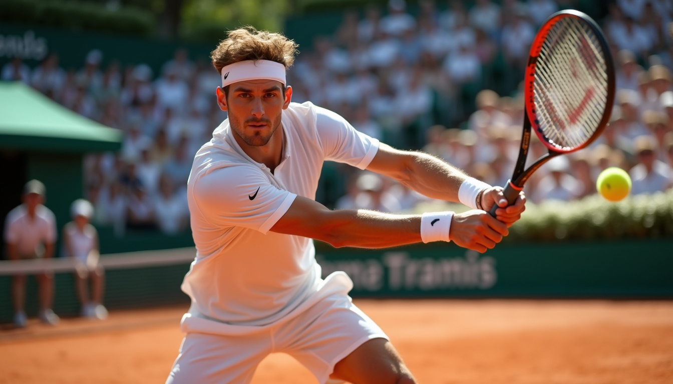 Jannik Sinner jeune joueur en compétition sur un court de tennis