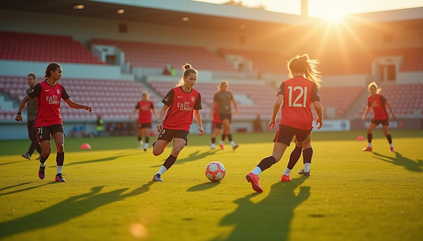 Entraînement de l'équipe féminine du RC Lens sur le terrain de François Blin