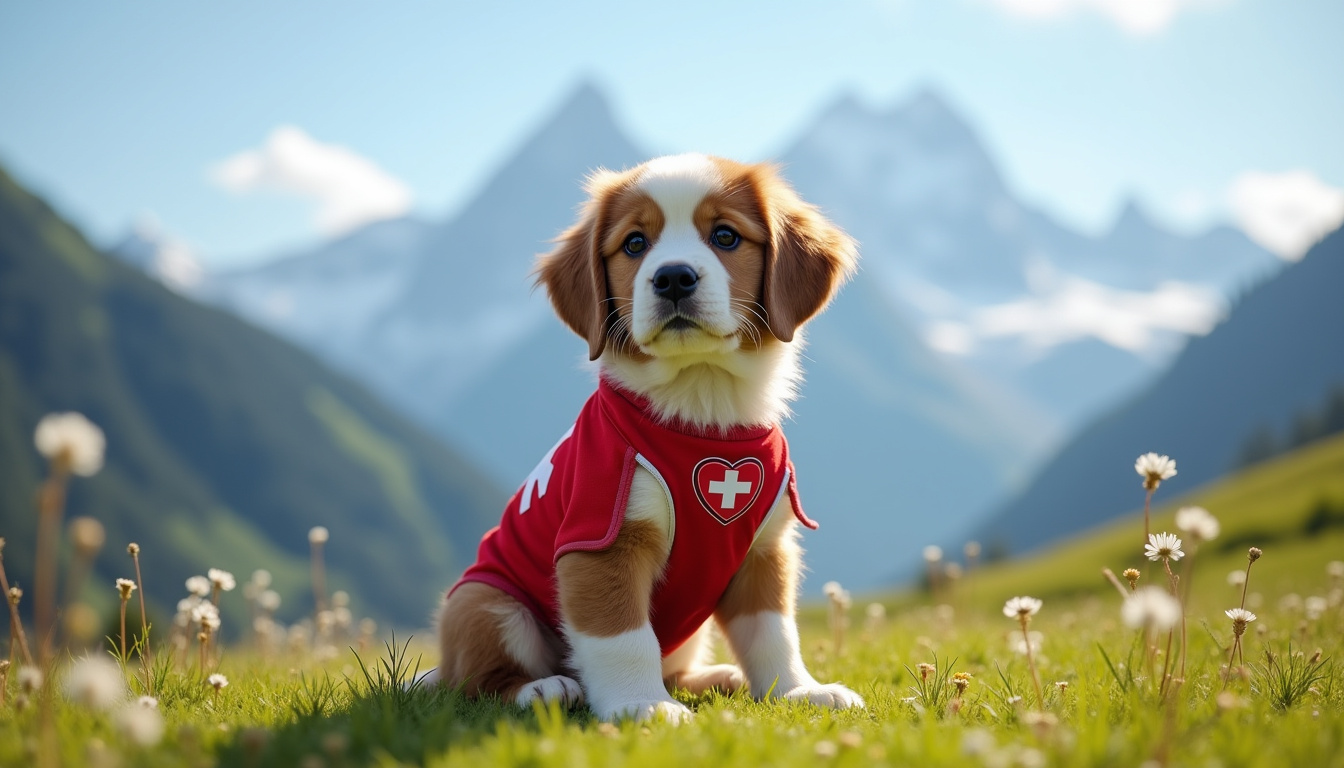 Maddli, la mascotte de l'Euro féminin 2025, un jeune saint-bernard