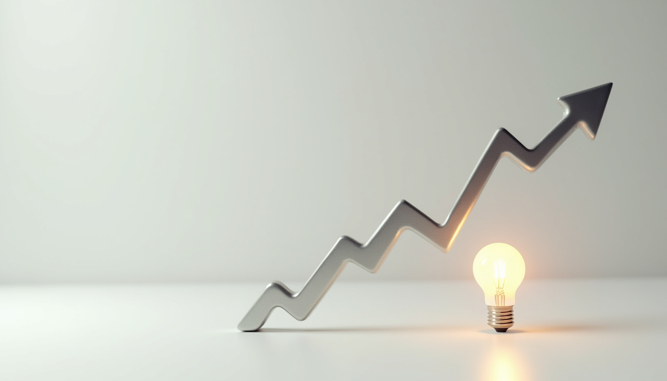 Représentation graphique d’une action d’entreprise technologique en forte progression