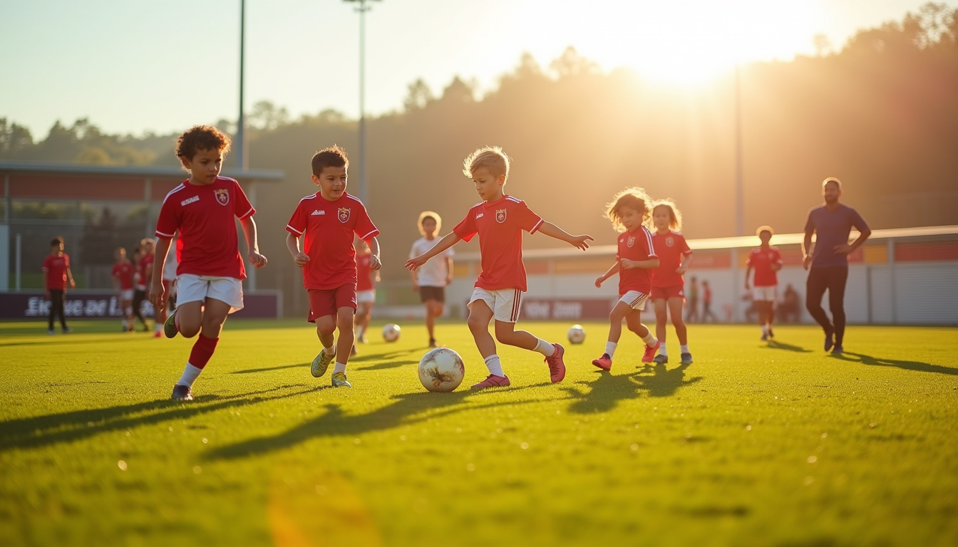 Stage de football pour enfants organisé par le RC Lens à la Gaillette