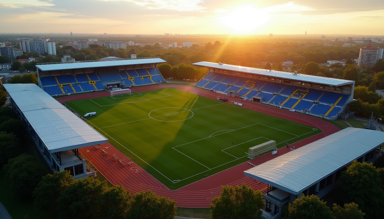 Vue aérienne du stade de la Beaujoire, domicile du Football Club de Nantes