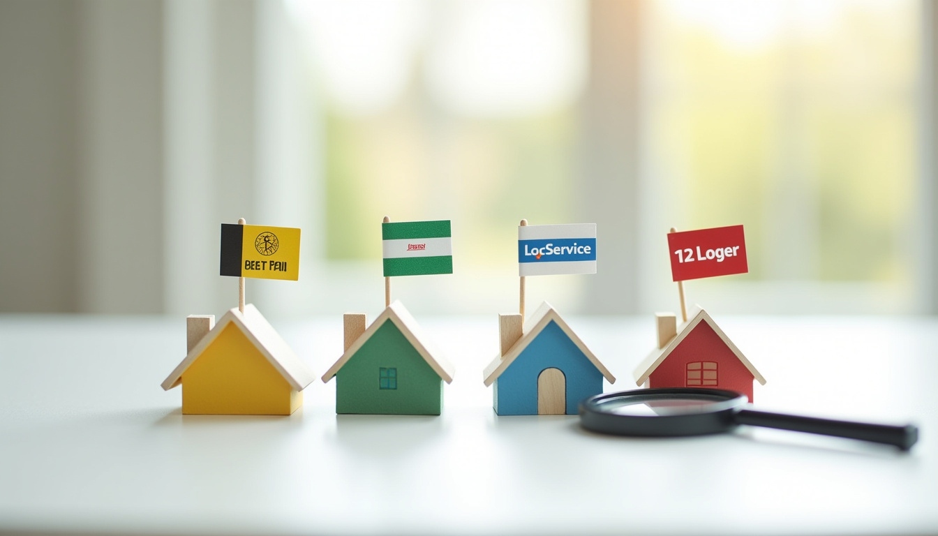 Comparatif visuel des principales plateformes de location immobilière en France: Le Bon Coin, Bien’ici, LocService, 123Loger