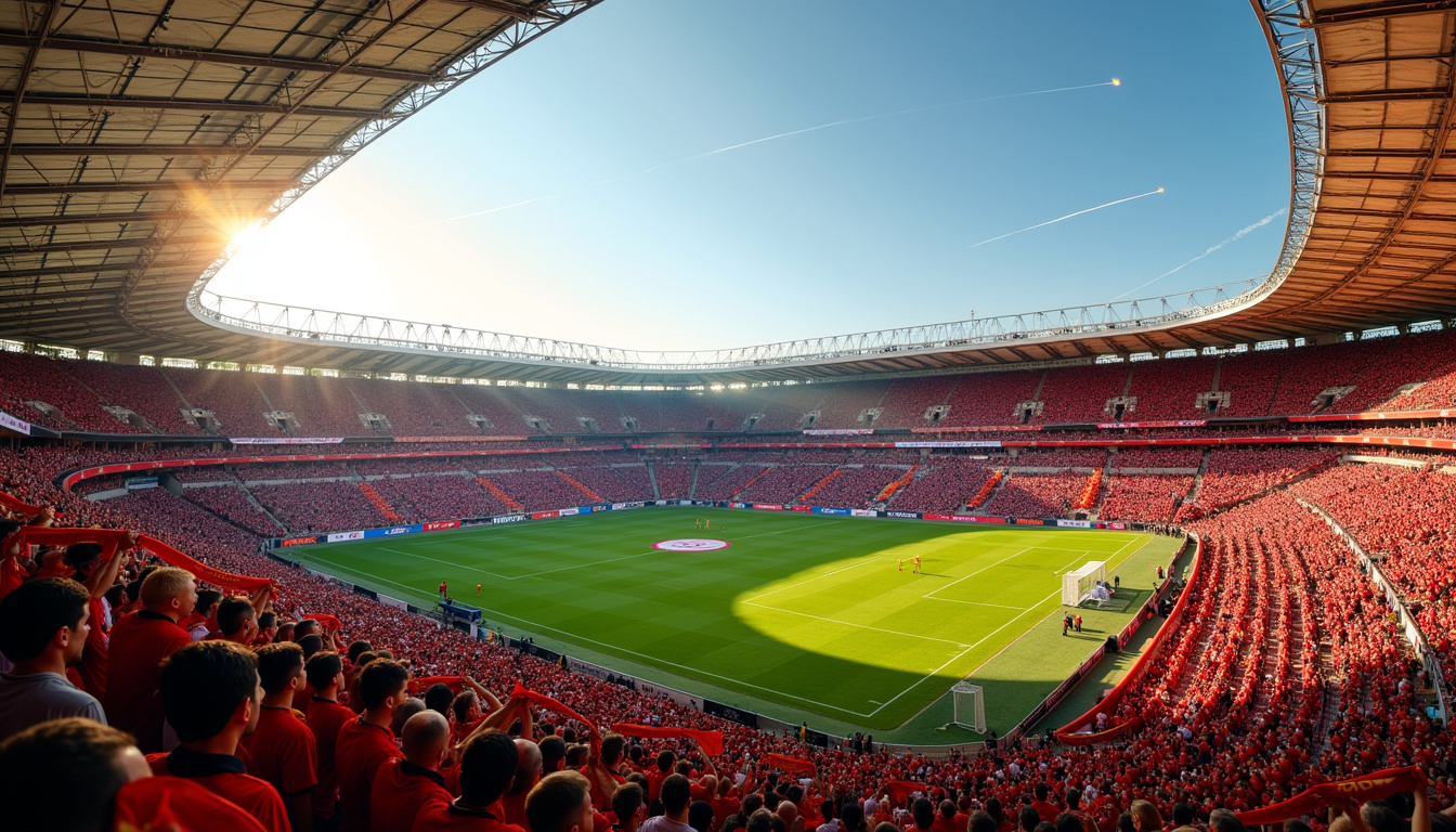 Vue aérienne du stade Bollaert-Delelis rempli de supporters du RC Lens